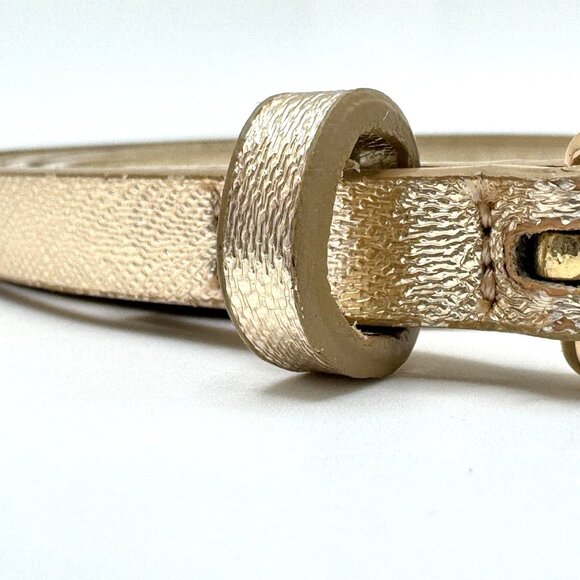 Calvin Klein Gold Tone Buckle For Women 37" - 41" Woven Textured Leather - Picture 3 of 6